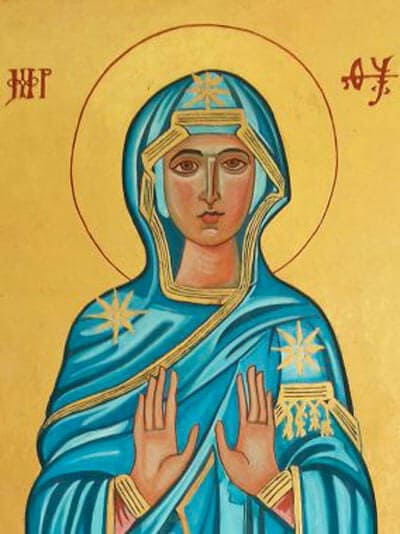 La Vergine orante (tavola 25 x 74)