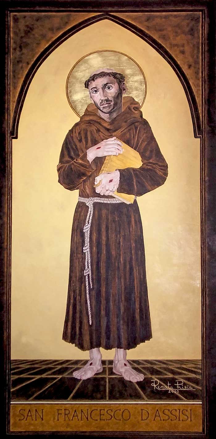 San Francesco d'Assisi (Olio su tavola di legno 1m x 2m)